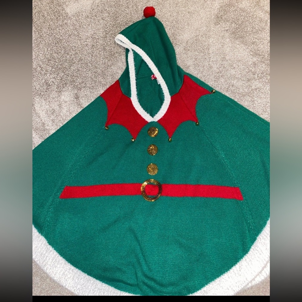 33 Degrees Ugly‎ Christmas Poncho Size S/M